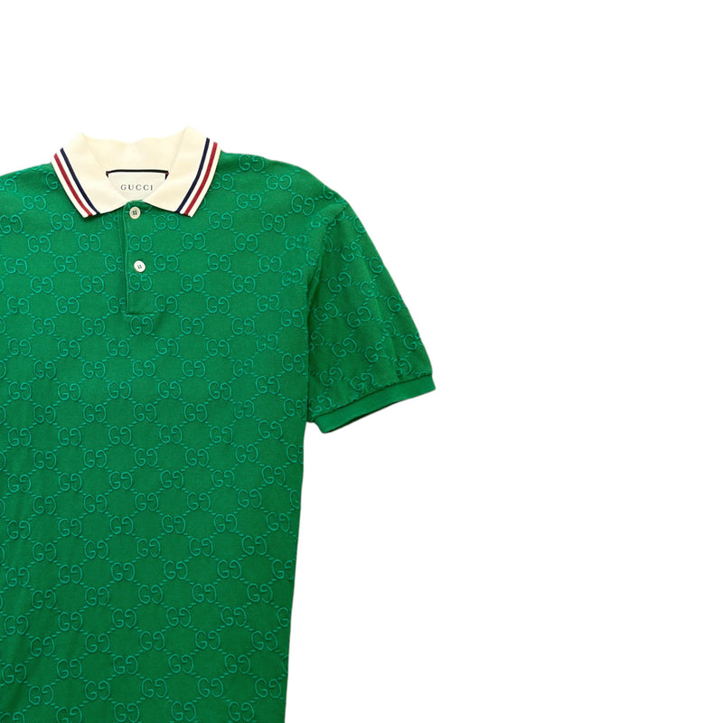 Men's GG Supreme Web Polo Shirt Green Size S