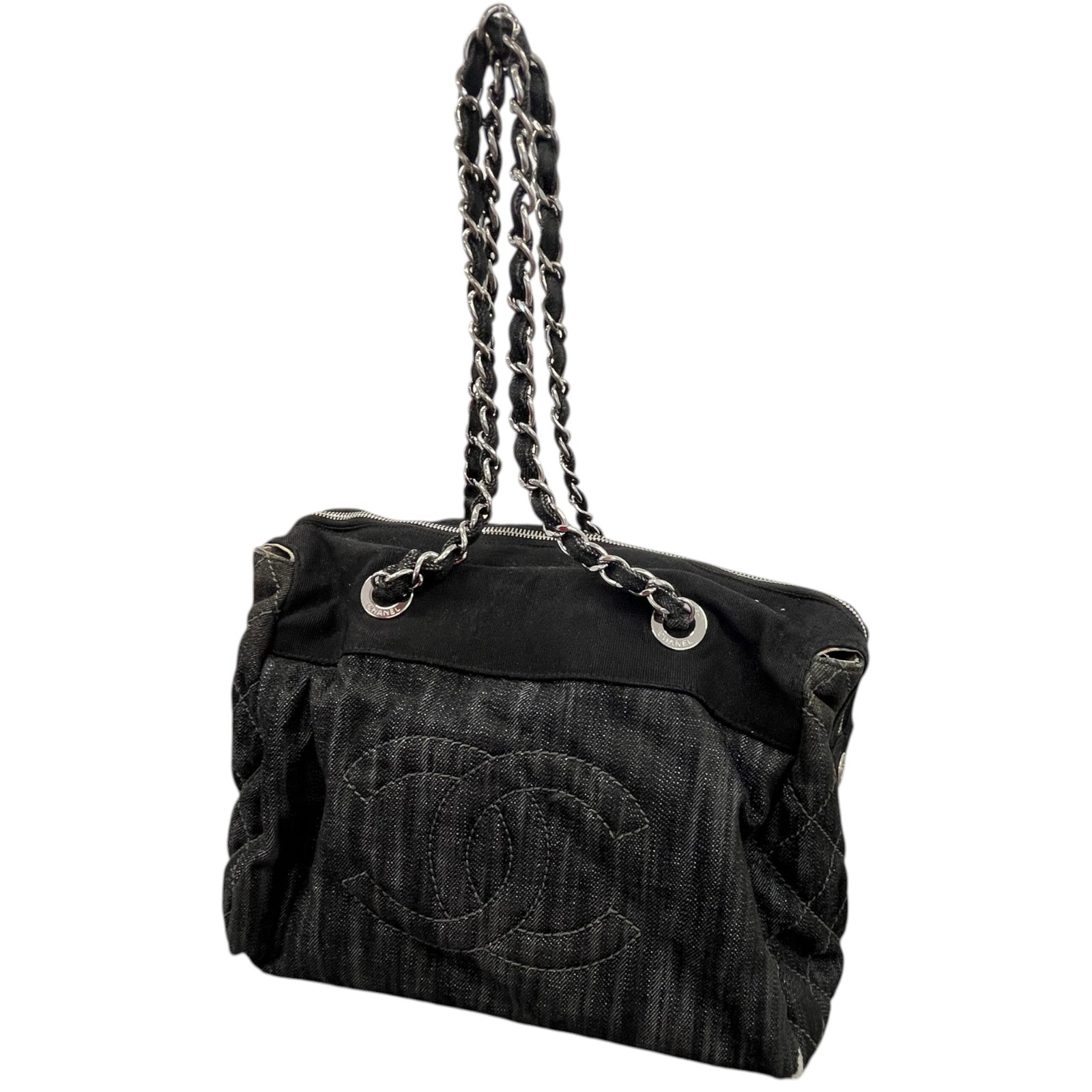 Women's Denim Tote Bag Black - Photo 4