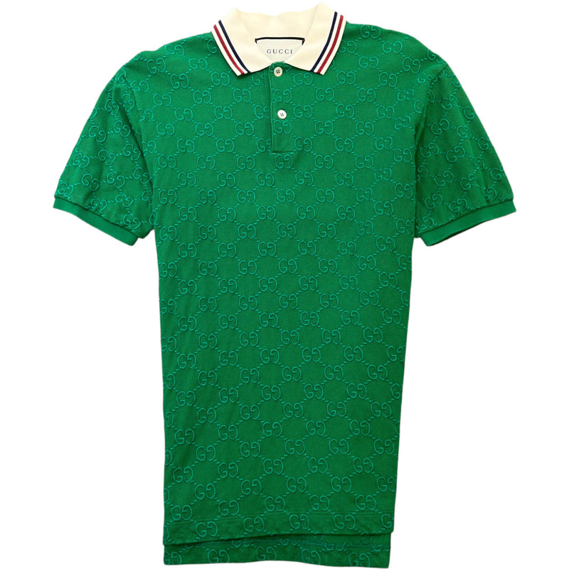 Men's GG Supreme Web Polo Shirt Green Size S