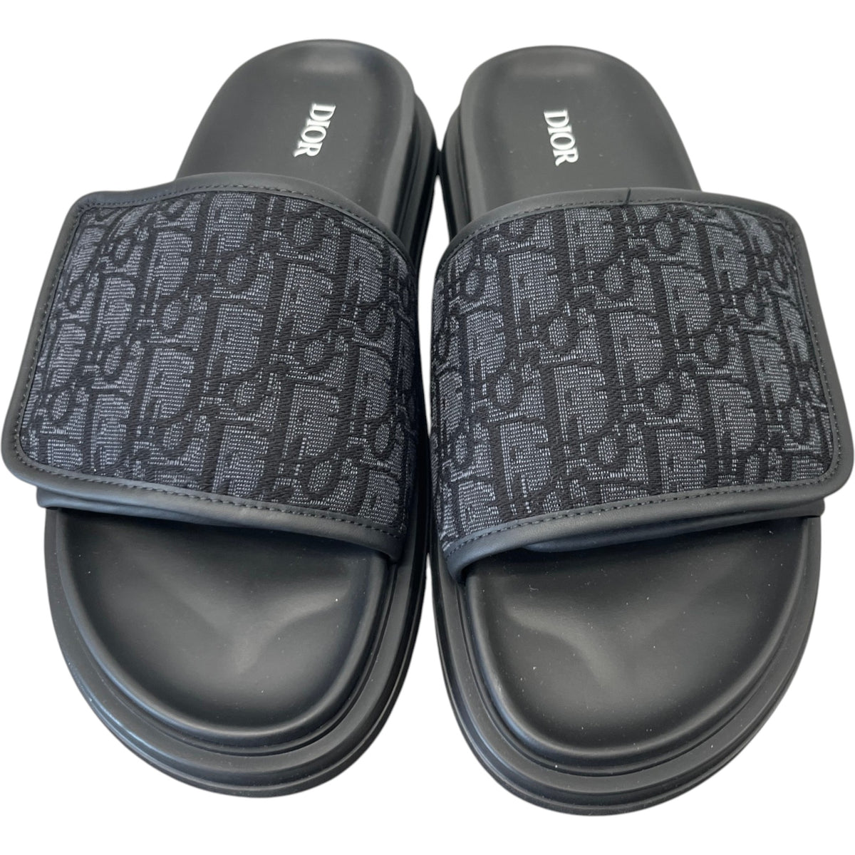 Men's Aqua Oblique Slides Black Size UK 9 / EU 43 - Photo 6