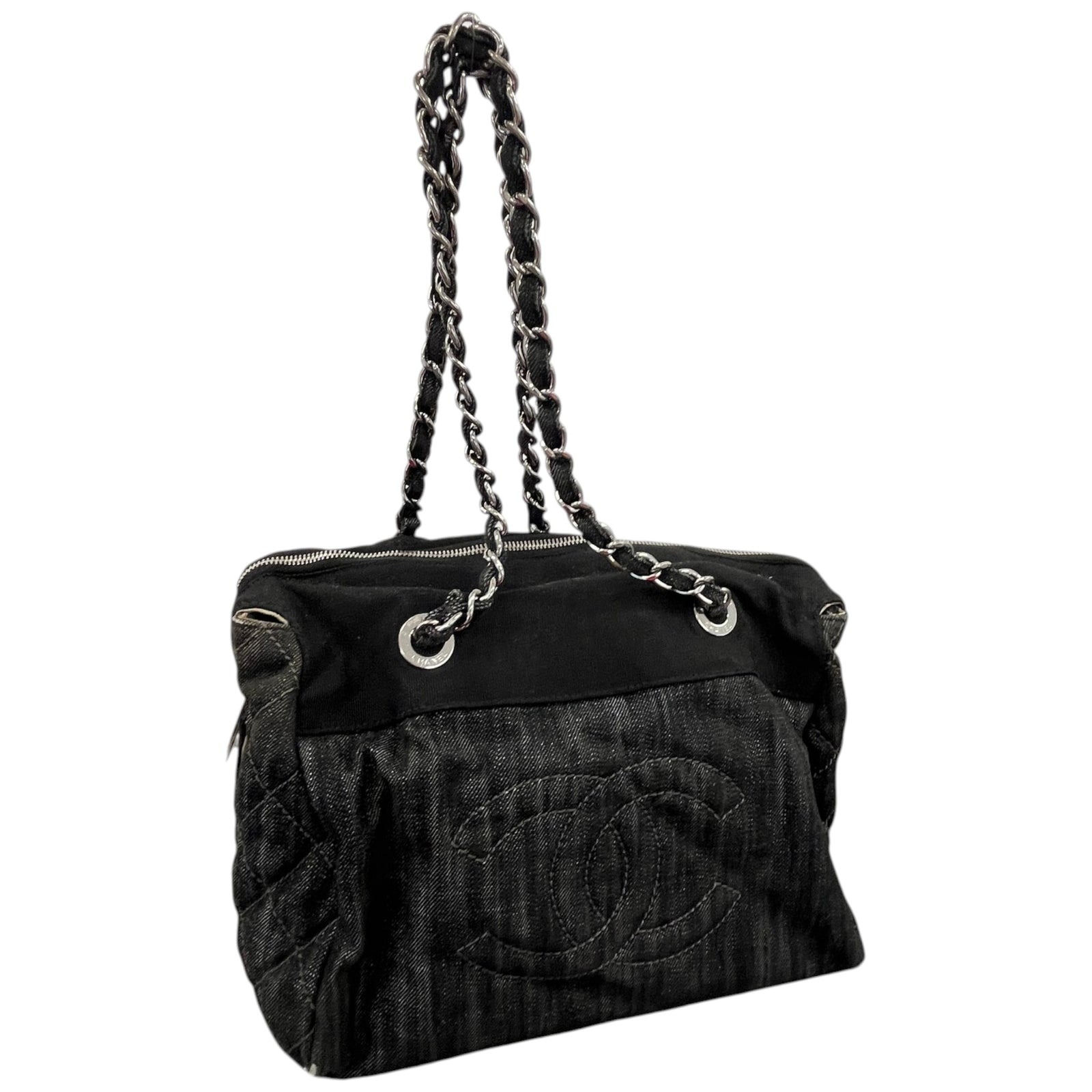 Women's Denim Tote Bag Black - Photo 5