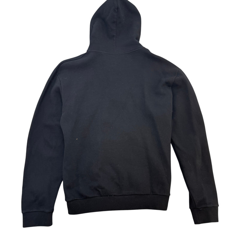 Men's Embroidered Zipped Jersey Pearl Hoodie Black Size L
