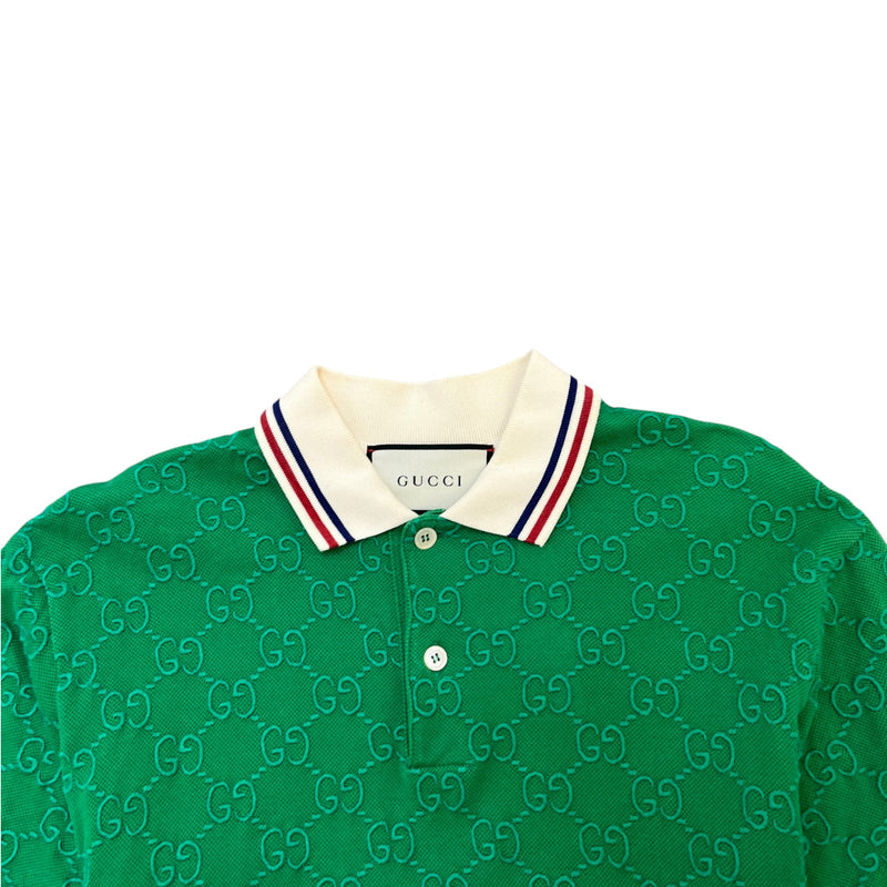 Men's GG Supreme Web Polo Shirt Green Size S