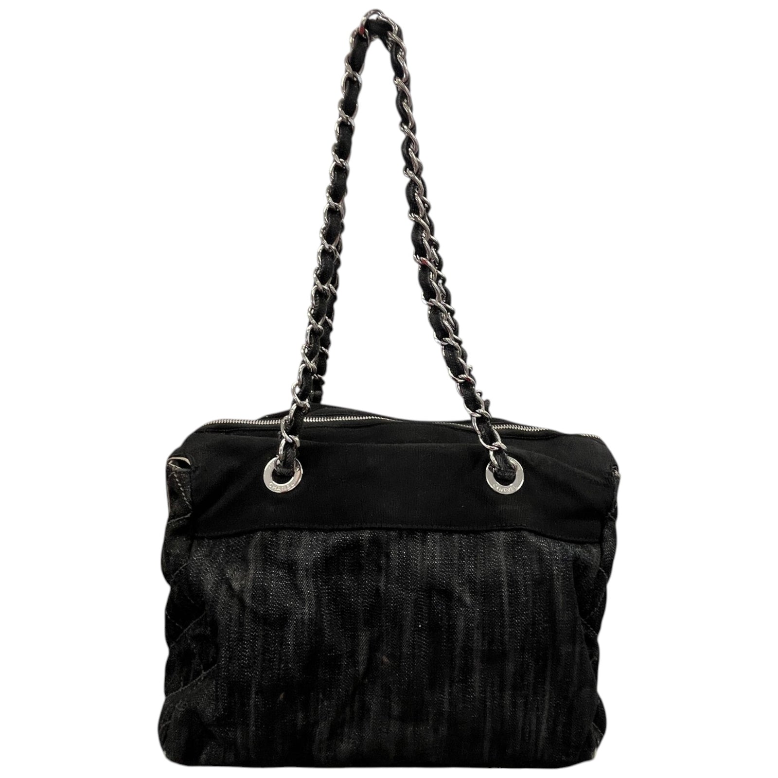 Women's Denim Tote Bag Black - Photo 3