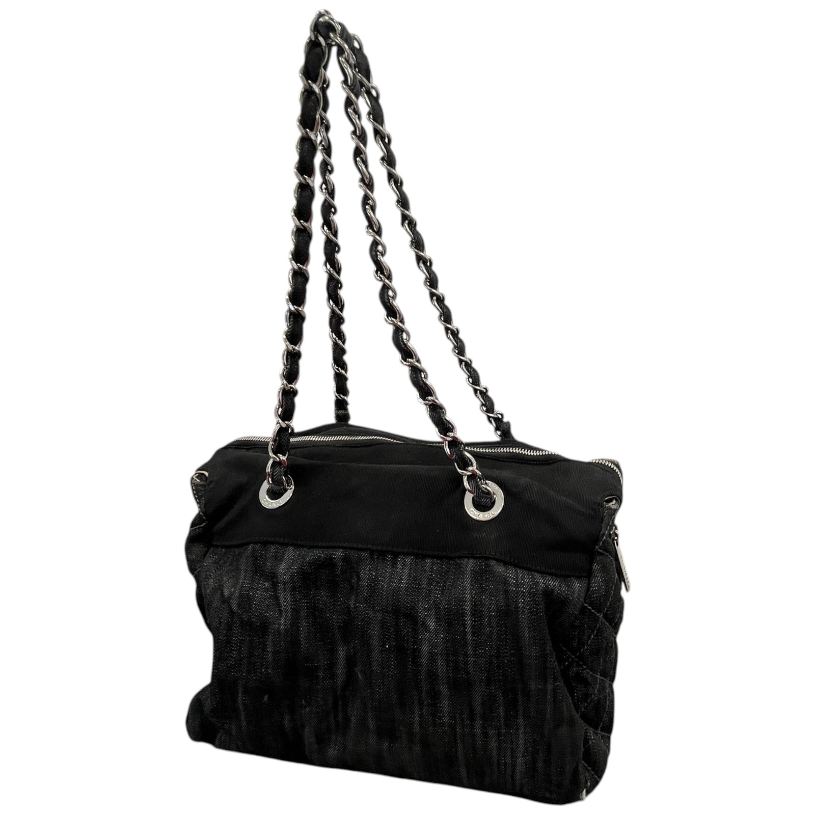 Women's Denim Tote Bag Black - Photo 8
