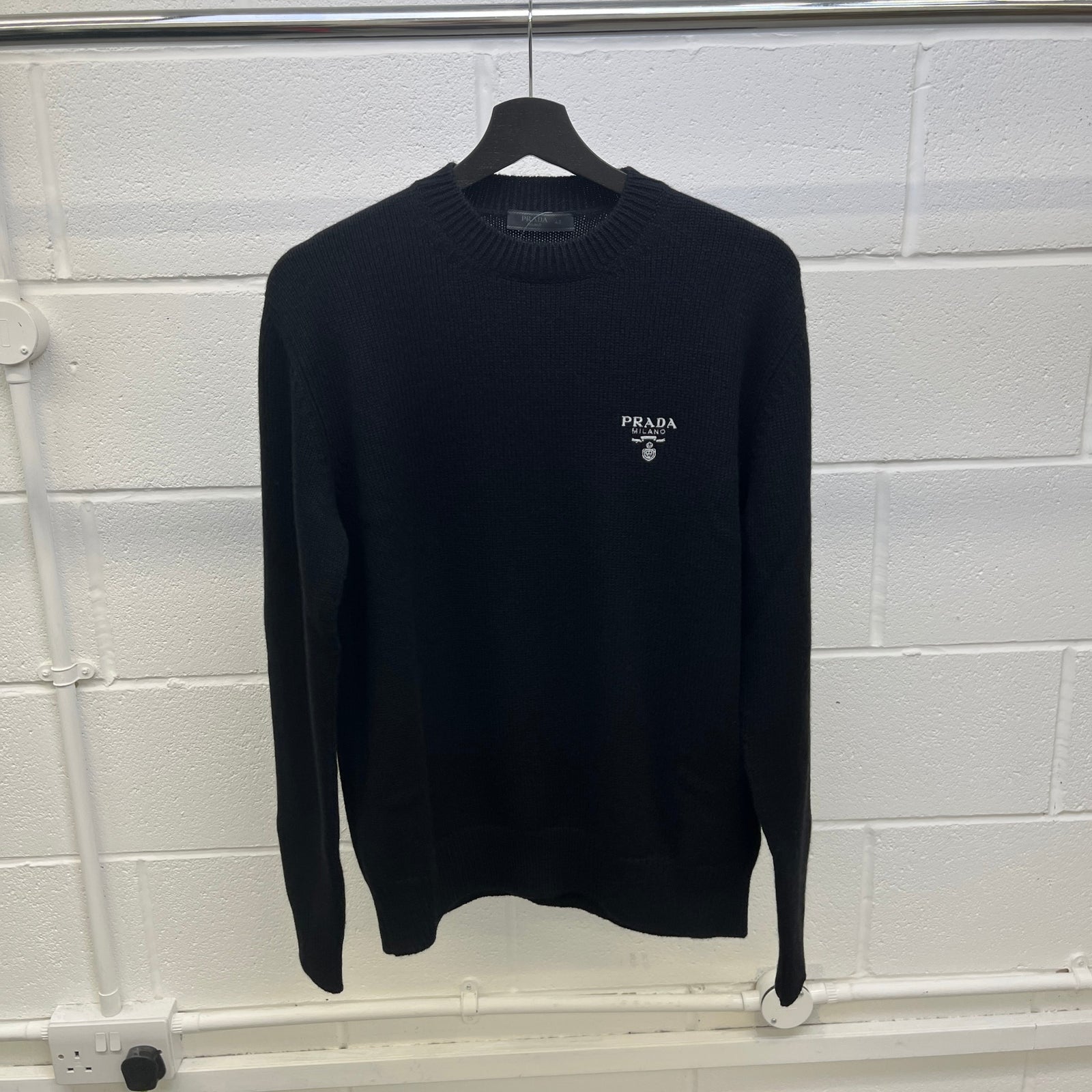Men's Embroidered Logo Sweatshirt Black Size S - Photo 8