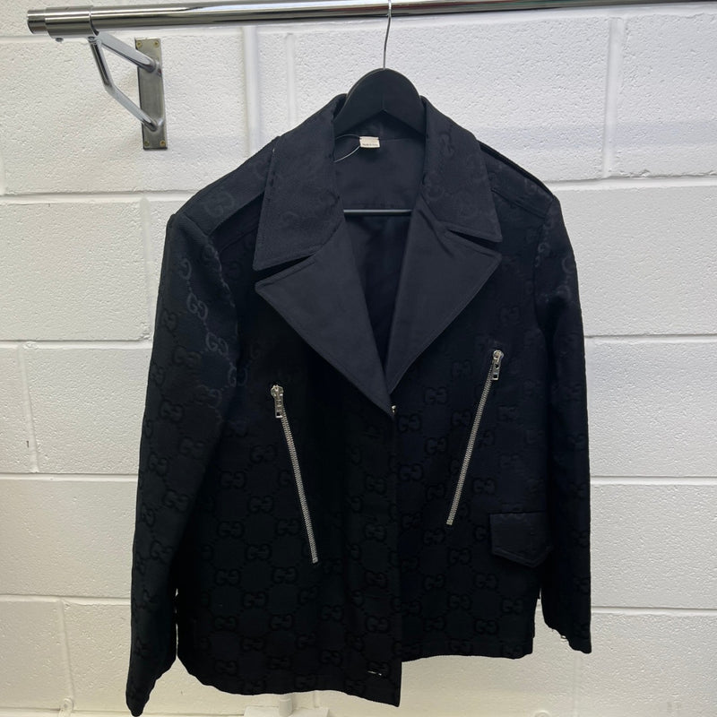 Women's Macro Gg Canvas Reversible Blazer Jacket Black Size IT 38 / UK 6
