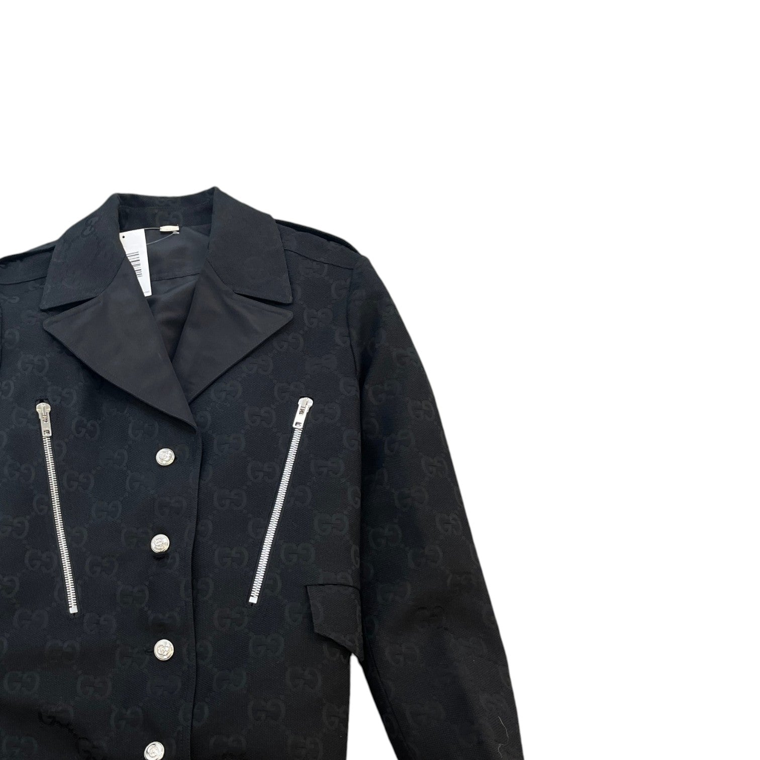 Women's Macro Gg Canvas Reversible Blazer Jacket Black Size IT 38 / UK 6 - Photo 5