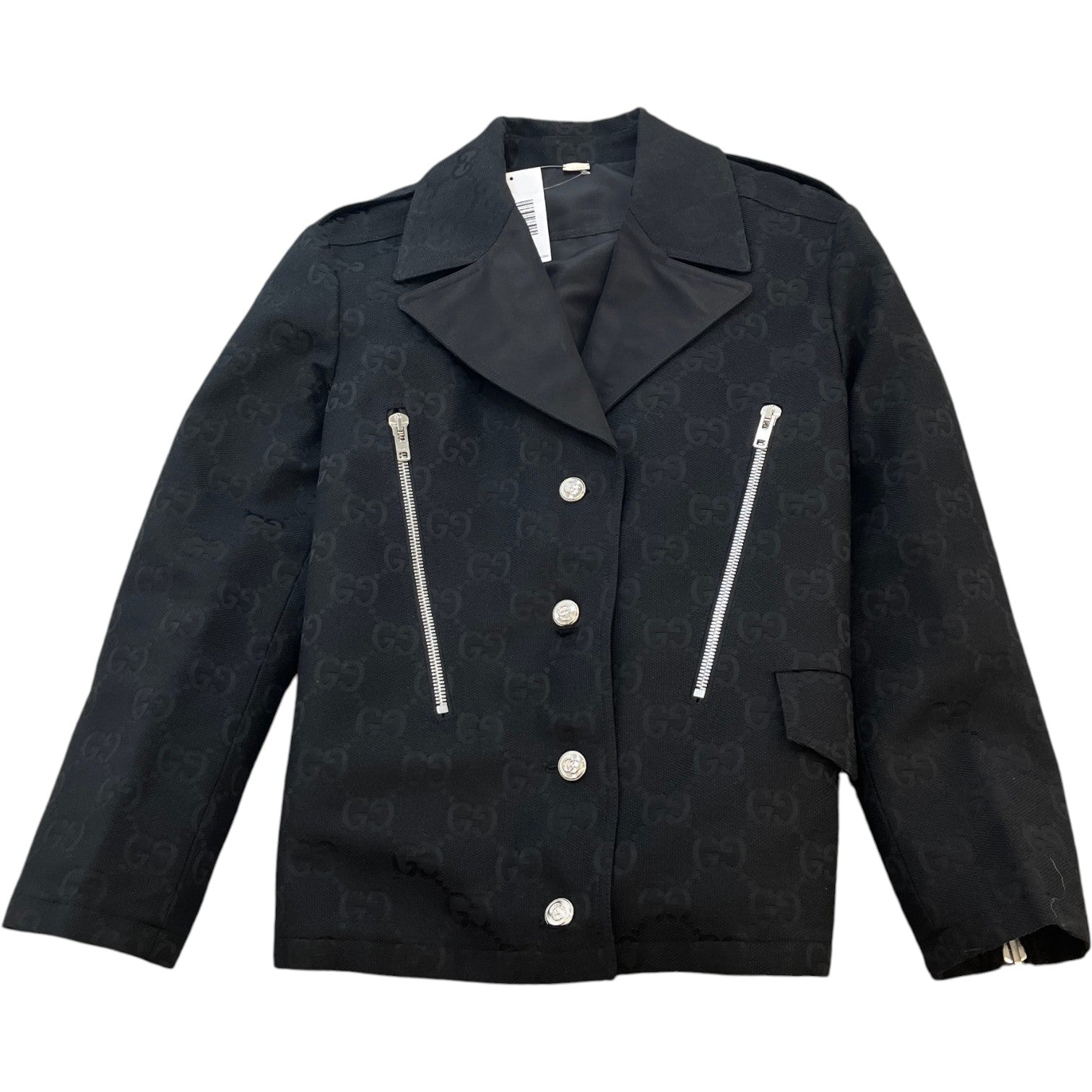 Women's Macro Gg Canvas Reversible Blazer Jacket Black Size IT 38 / UK 6 - Photo 1