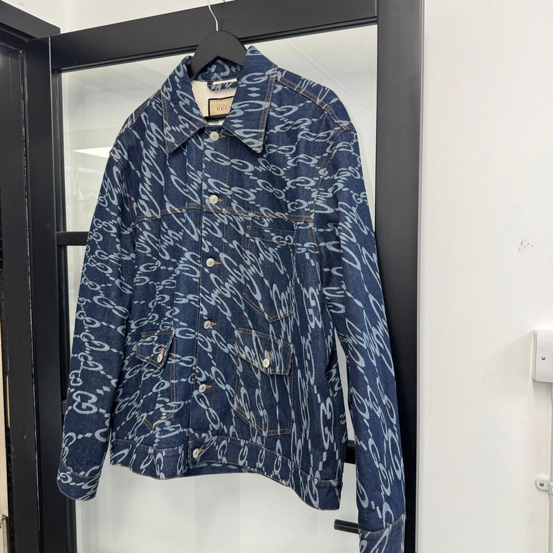 Men's Wavy GG Supreme Jacket Navy Size L