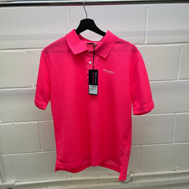 Men's Embroidered Logo Polo Shirt Pink Size M