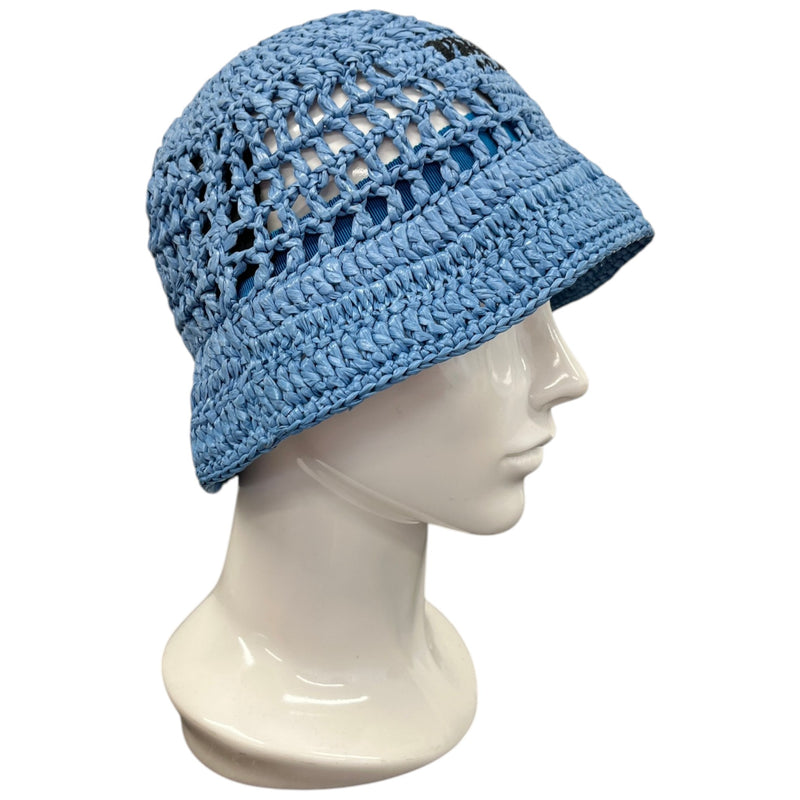 Women's Raffia Crochet Bucket Hat Black Size L