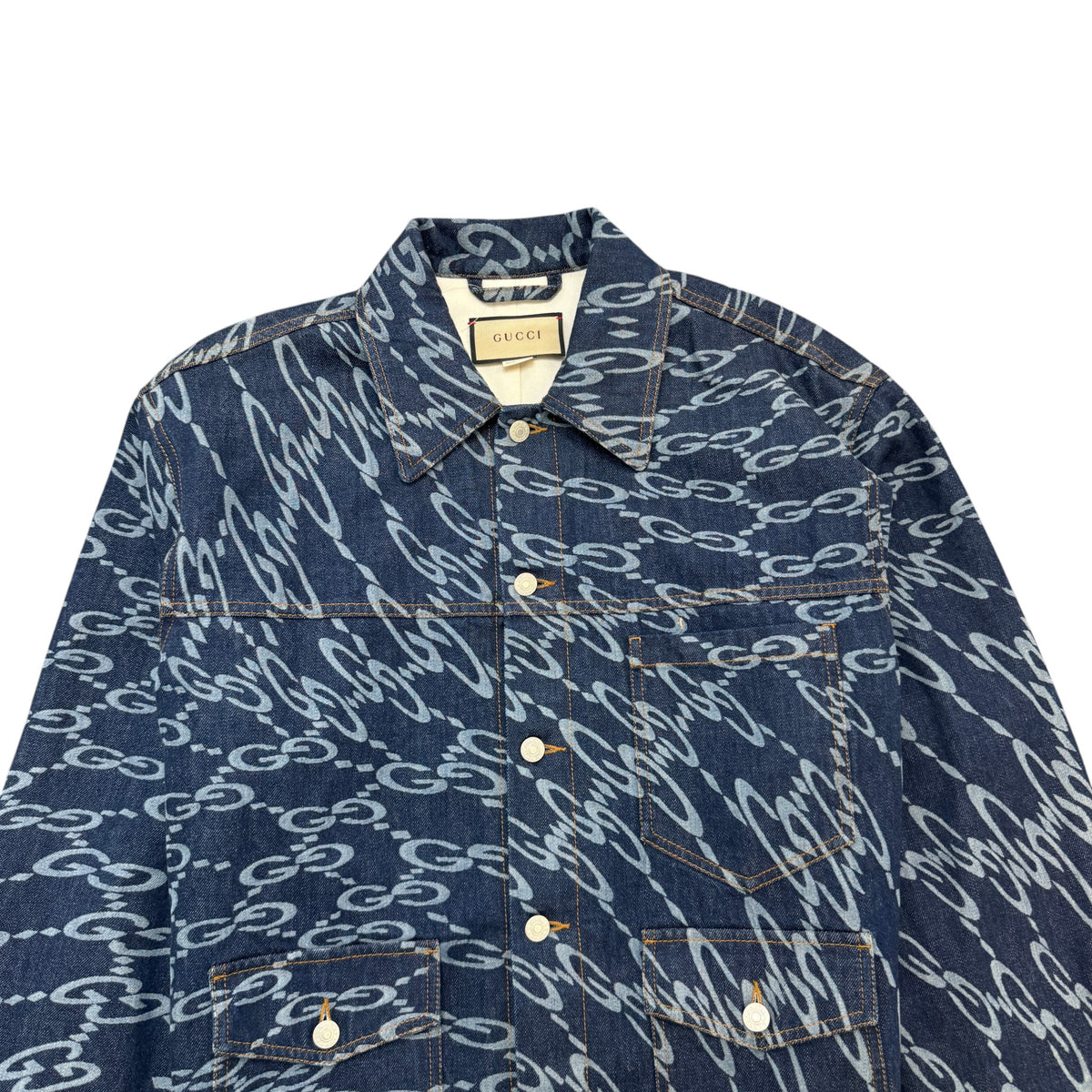 Men's Wavy GG Supreme Jacket Navy Size L - Photo 3