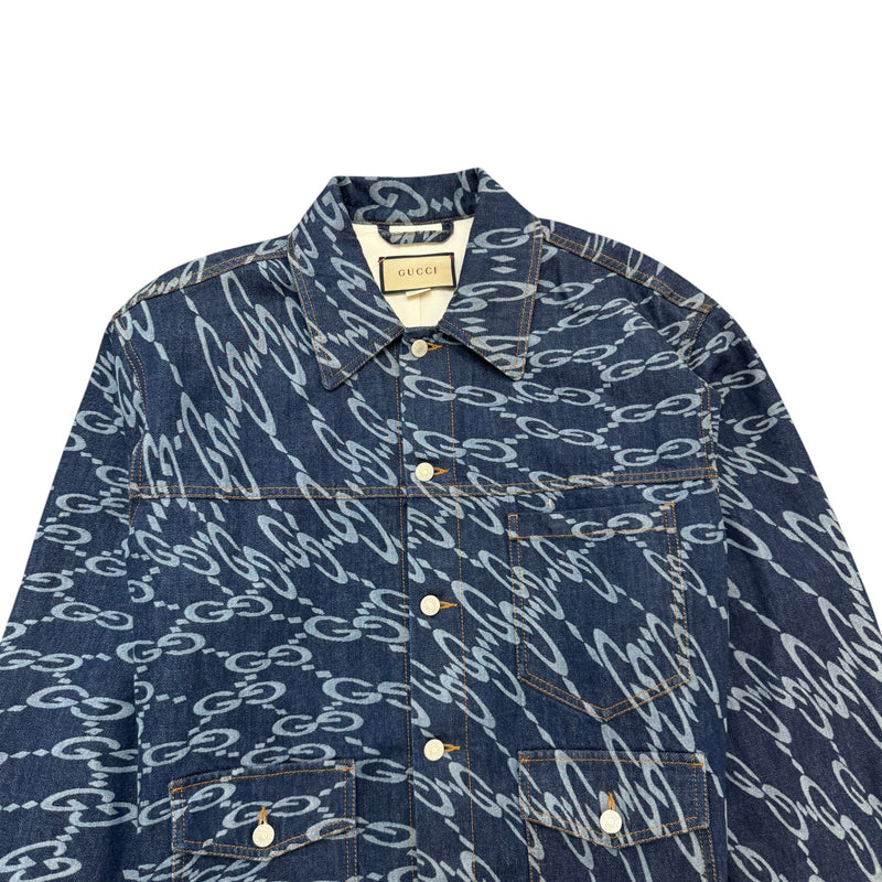 Men's Wavy GG Supreme Jacket Navy Size L