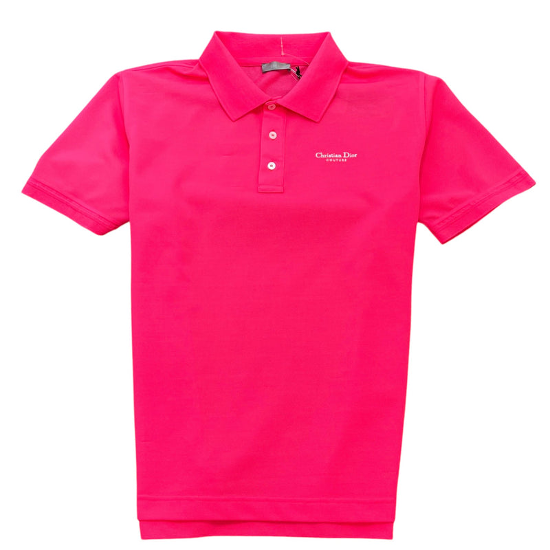 Men's Embroidered Logo Polo Shirt Pink Size M