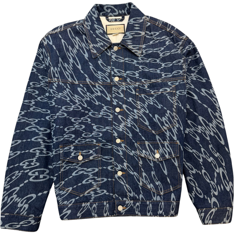 Men's Wavy GG Supreme Jacket Navy Size L