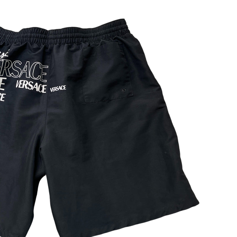 Men's Logo Print Swim Shorts Black Size 34 / UK 6