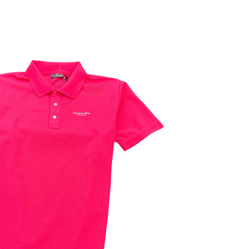 Men's Embroidered Logo Polo Shirt Pink Size M