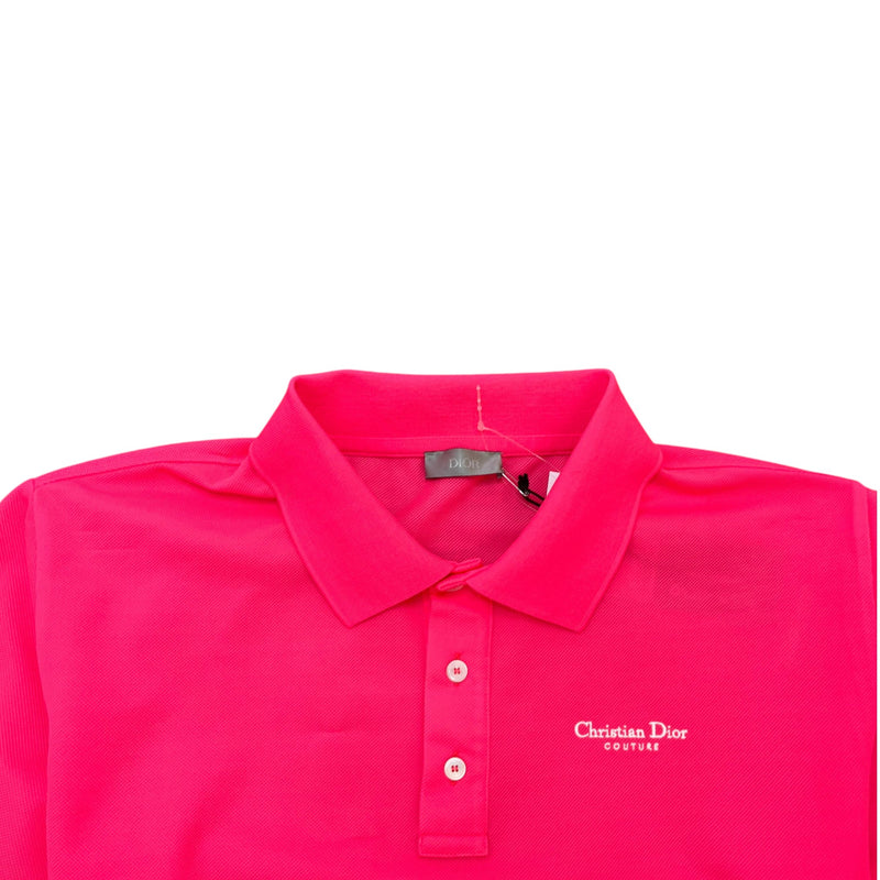 Men's Embroidered Logo Polo Shirt Pink Size M