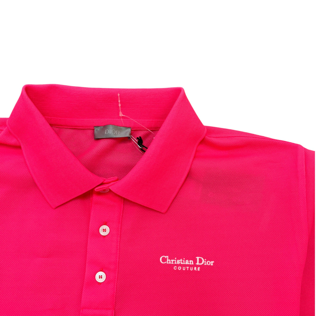 Men's Embroidered Logo Polo Shirt Pink Size M - Photo 6