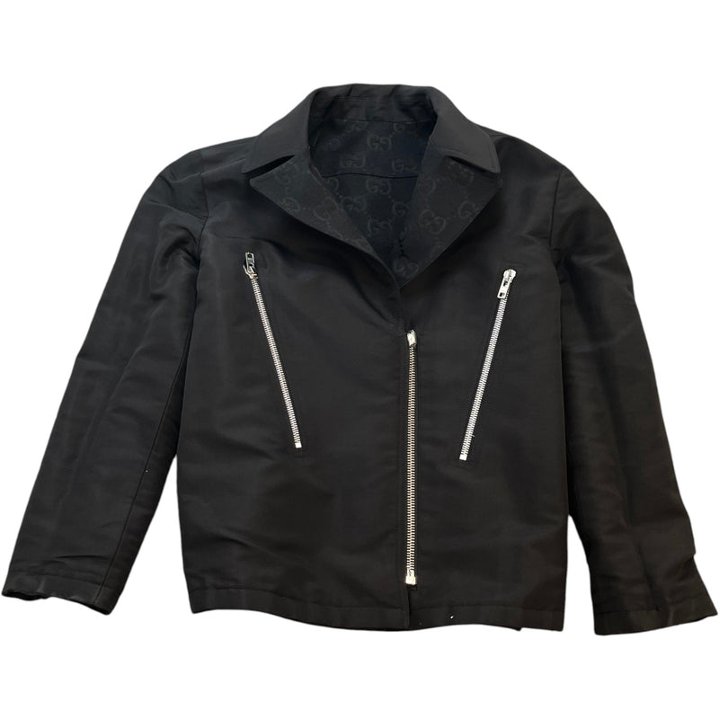 Women's Macro Gg Canvas Reversible Blazer Jacket Black Size IT 38 / UK 6