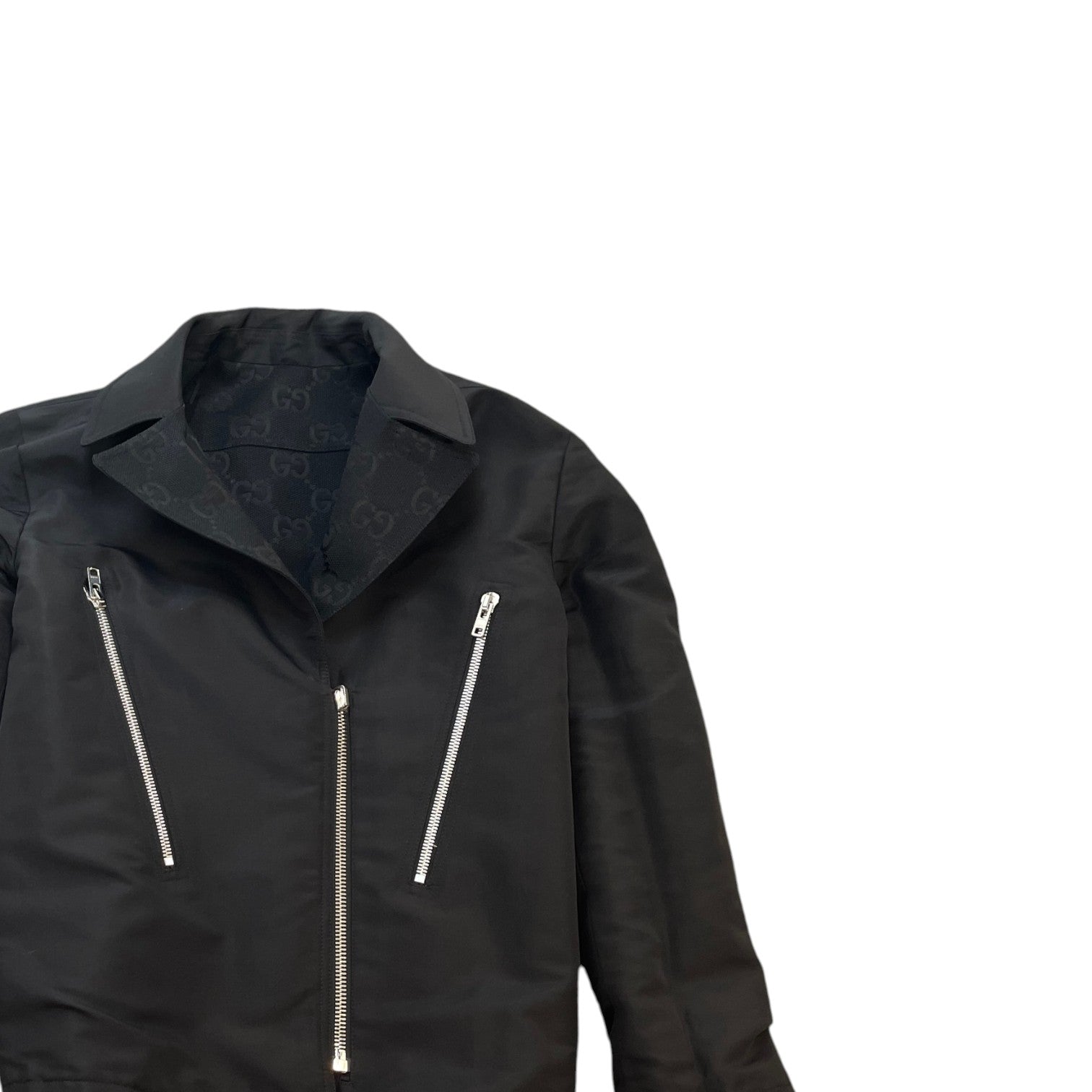 Women's Macro Gg Canvas Reversible Blazer Jacket Black Size IT 38 / UK 6 - Photo 6