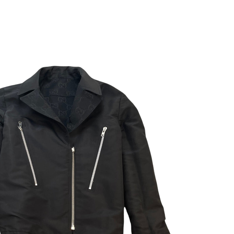 Women's Macro Gg Canvas Reversible Blazer Jacket Black Size IT 38 / UK 6