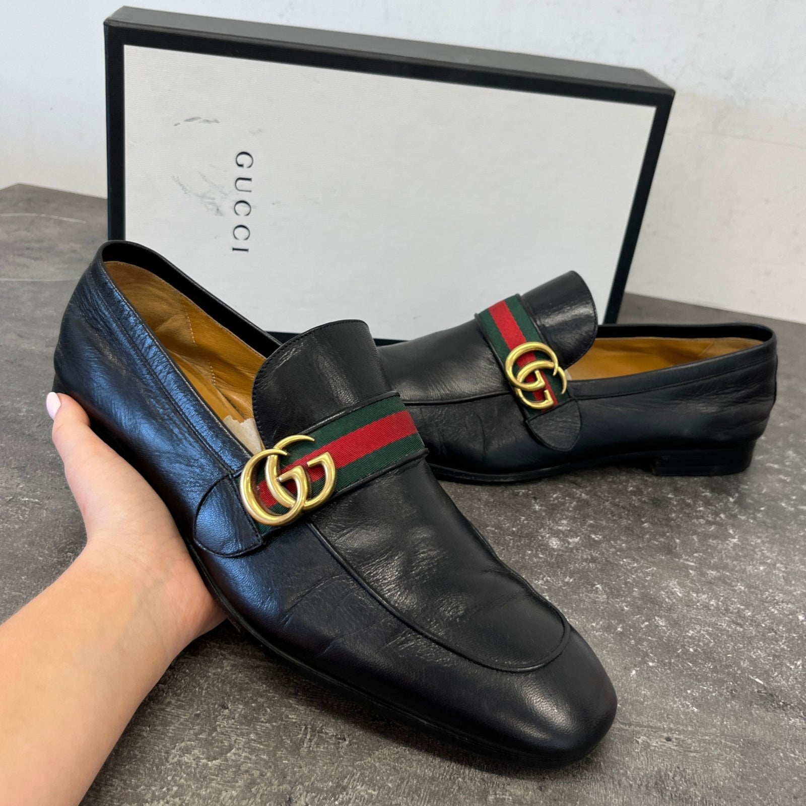 Men's Donnie Gg Web Loafers Black Size EU 45.5 / UK 11.5 - Photo 12