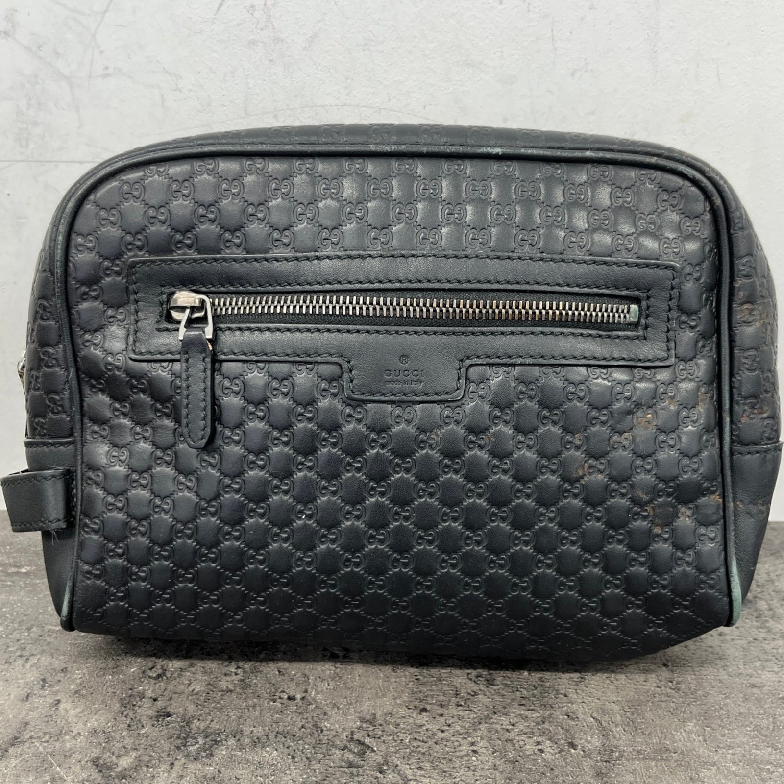 Men's Microguccissima Toiletry Bag Black - Photo 13