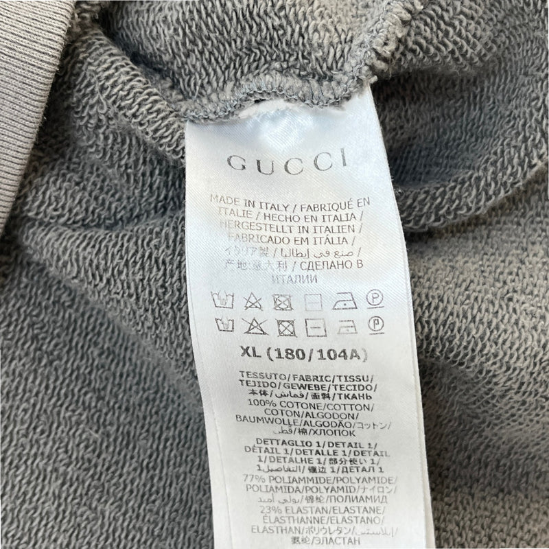 Men's Gg Tape Detail Hoodie Grey Size XL