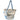 Women's Light Blue Beach Shopper Raffia Tote Bag White