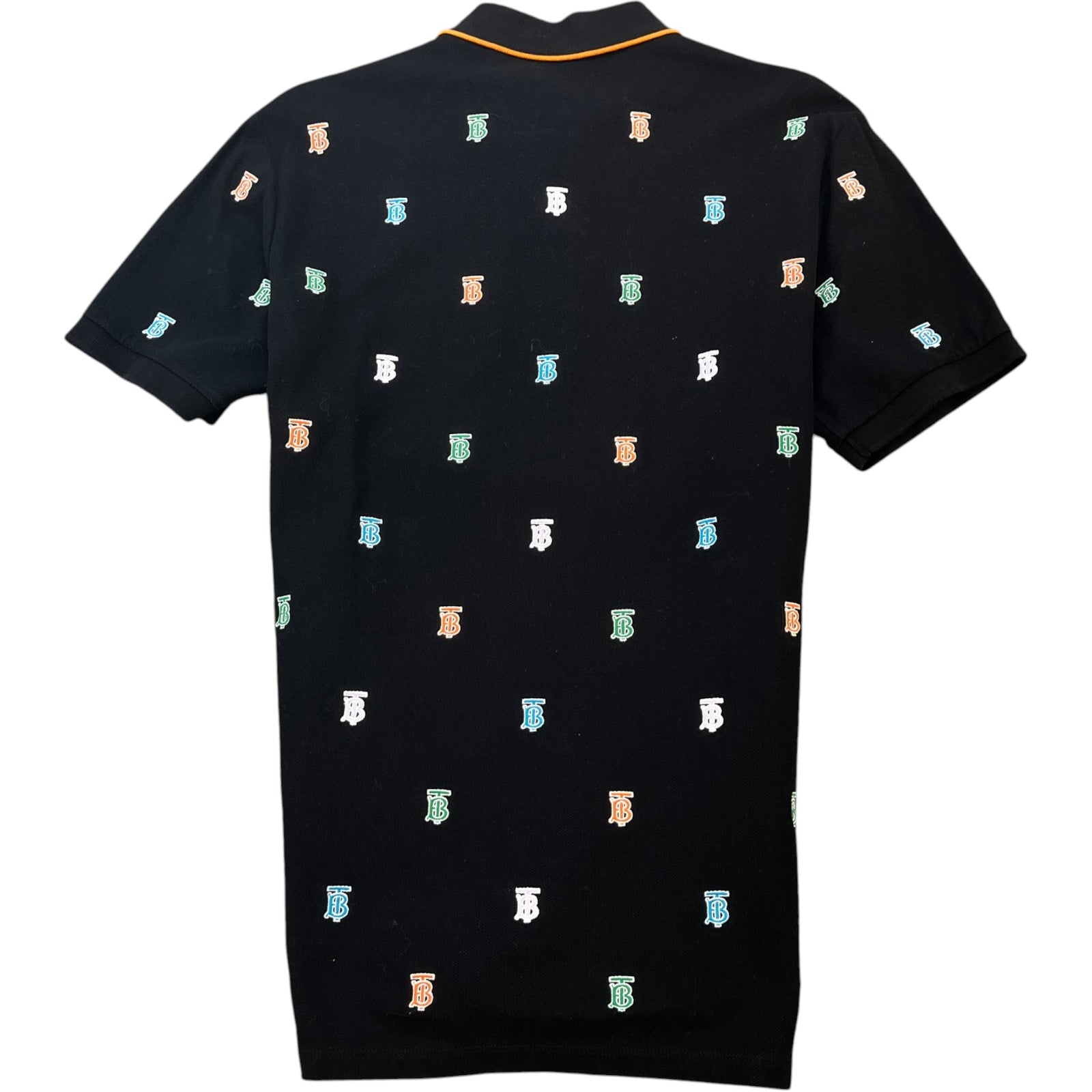Men's TB Monogram Embroidered Polo Shirt Black Size S - Photo 2