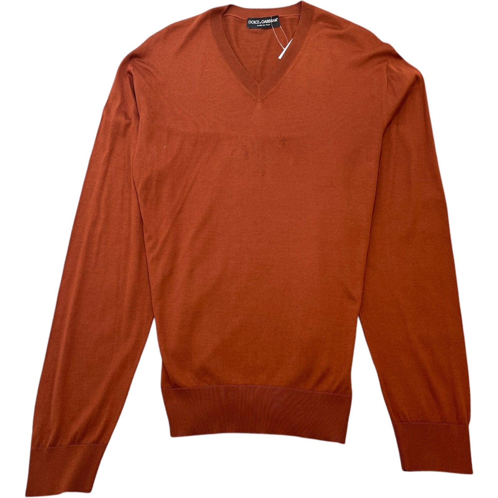 Men's V Neck Sweatshirt Burnt Orange Size 4XL - Photo 1