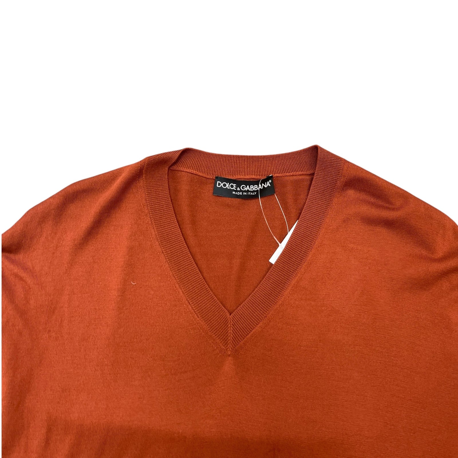 Men's V Neck Sweatshirt Burnt Orange Size 4XL - Photo 5