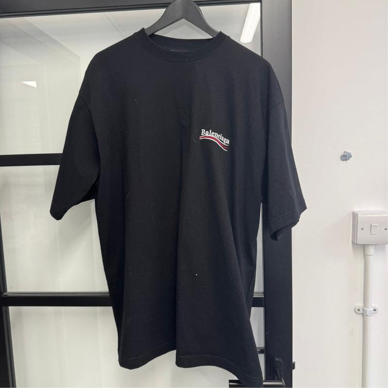 Men's Political Logo T-Shirt Black Size M