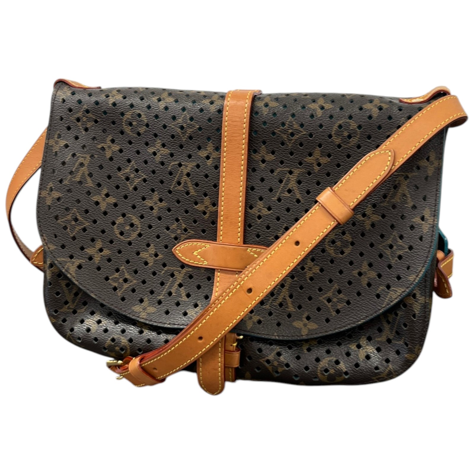Women's Monogram Perfo Saumur 30 Shoulder Bag Brown - Photo 3