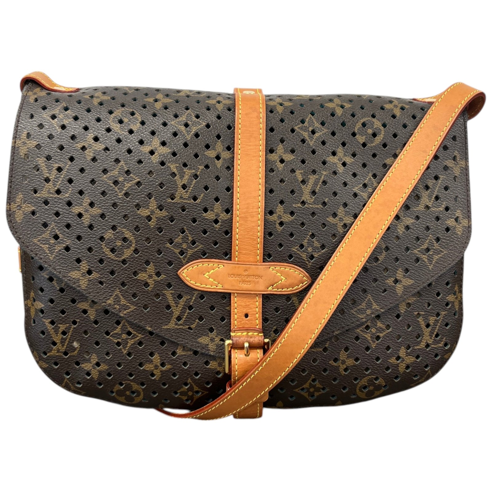 Women's Monogram Perfo Saumur 30 Shoulder Bag Brown - Photo 1