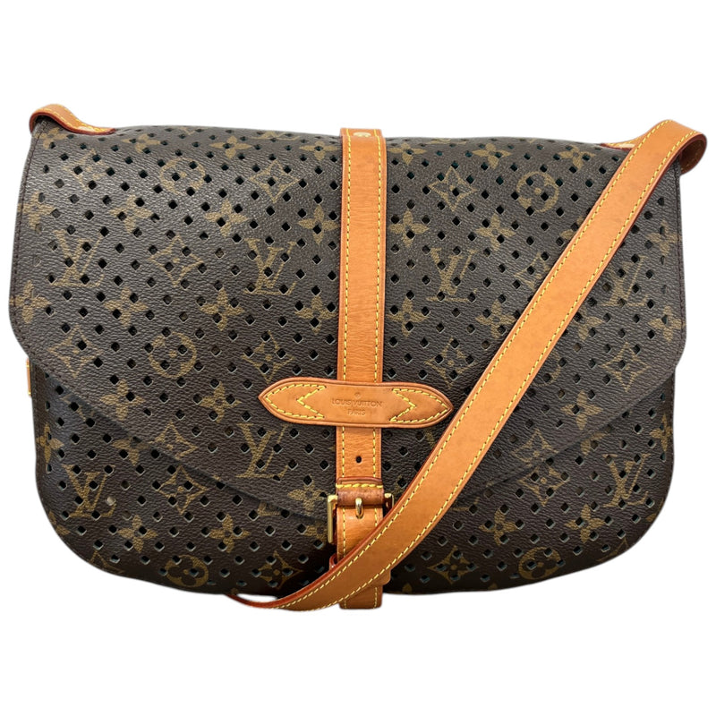 Women's Monogram Perfo Saumur 30 Shoulder Bag Brown