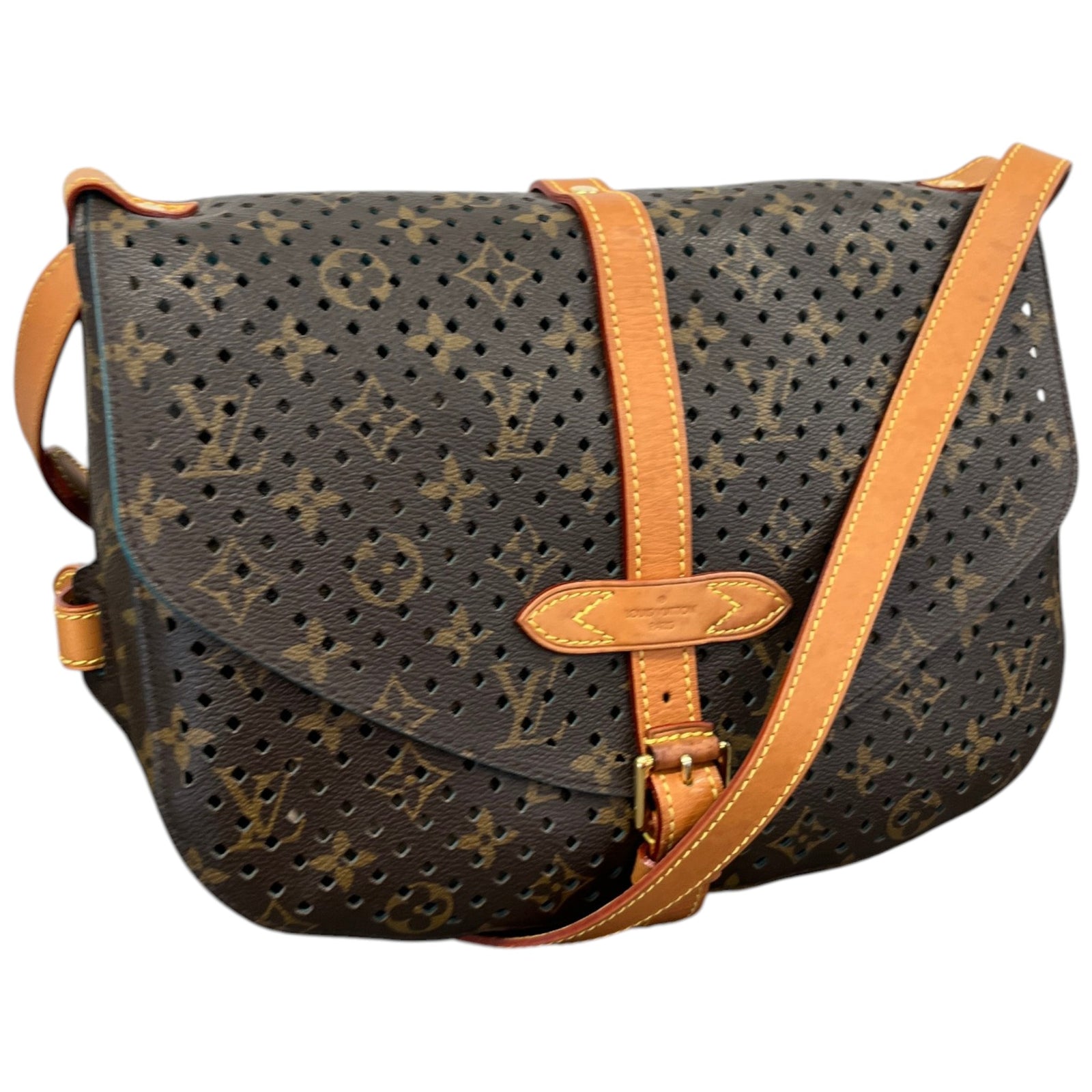 Women's Monogram Perfo Saumur 30 Shoulder Bag Brown - Photo 4