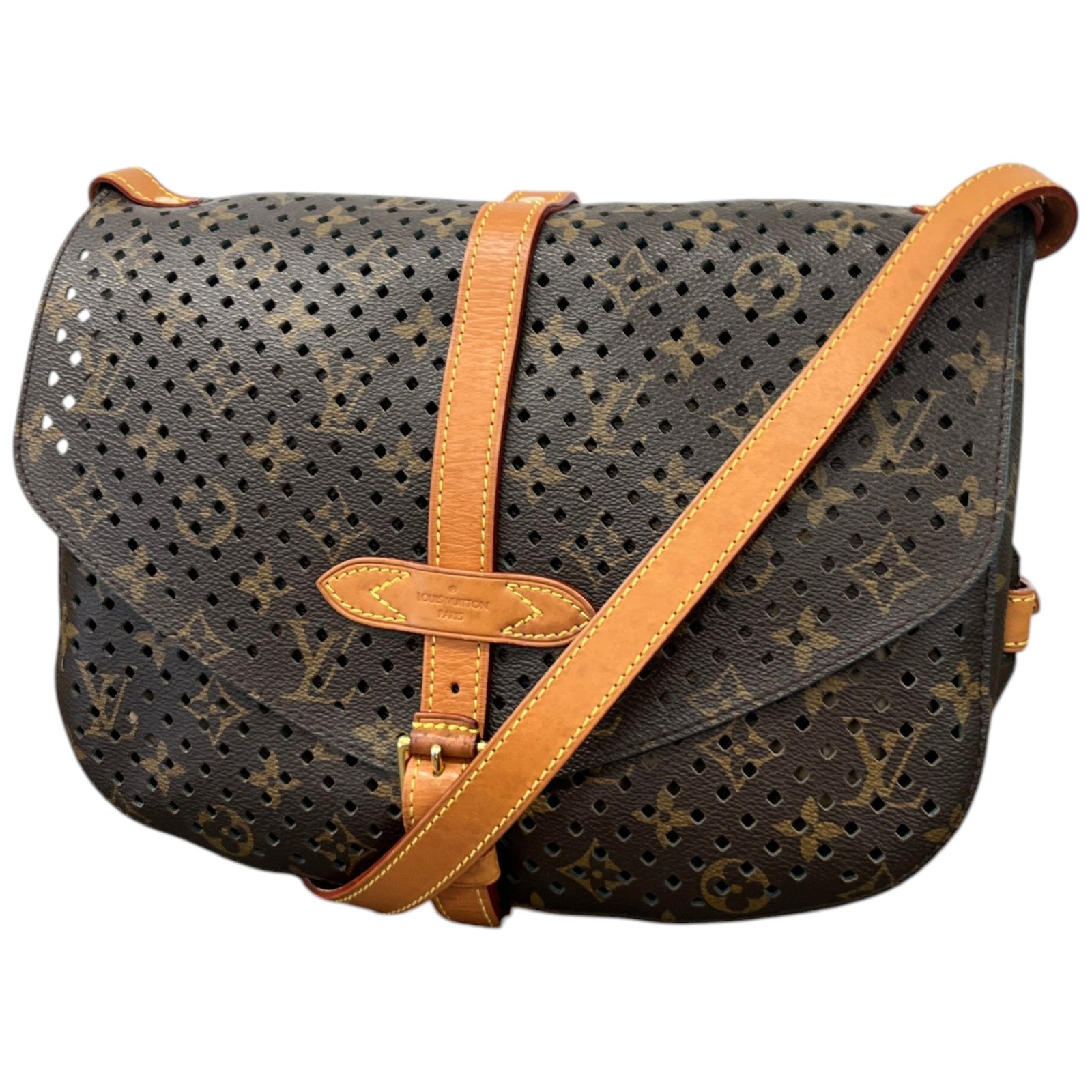 Women's Monogram Perfo Saumur 30 Shoulder Bag Brown - Photo 5