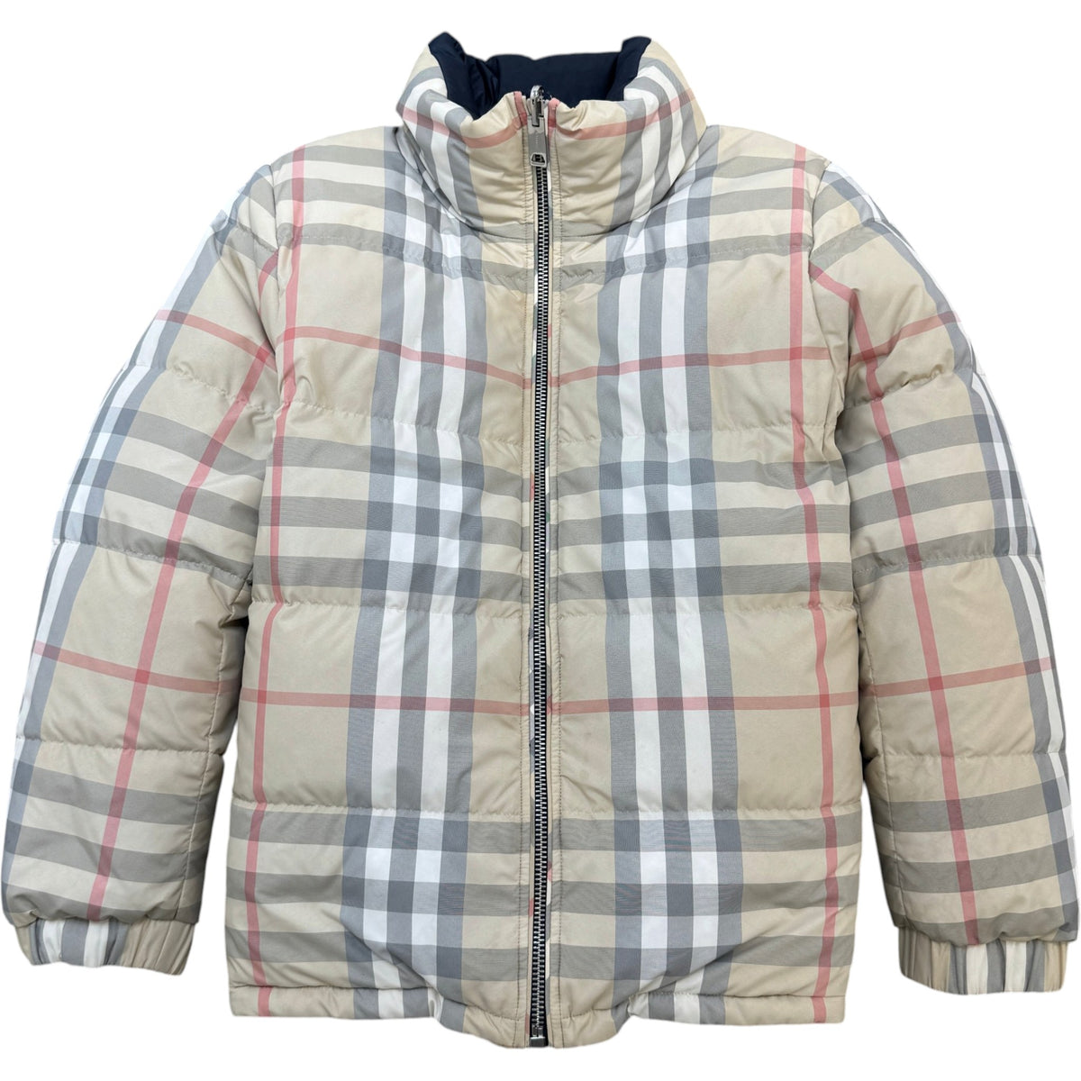 Women's Signature Check Reversible Down Jacket Beige Size M / UK 10 - Photo 1