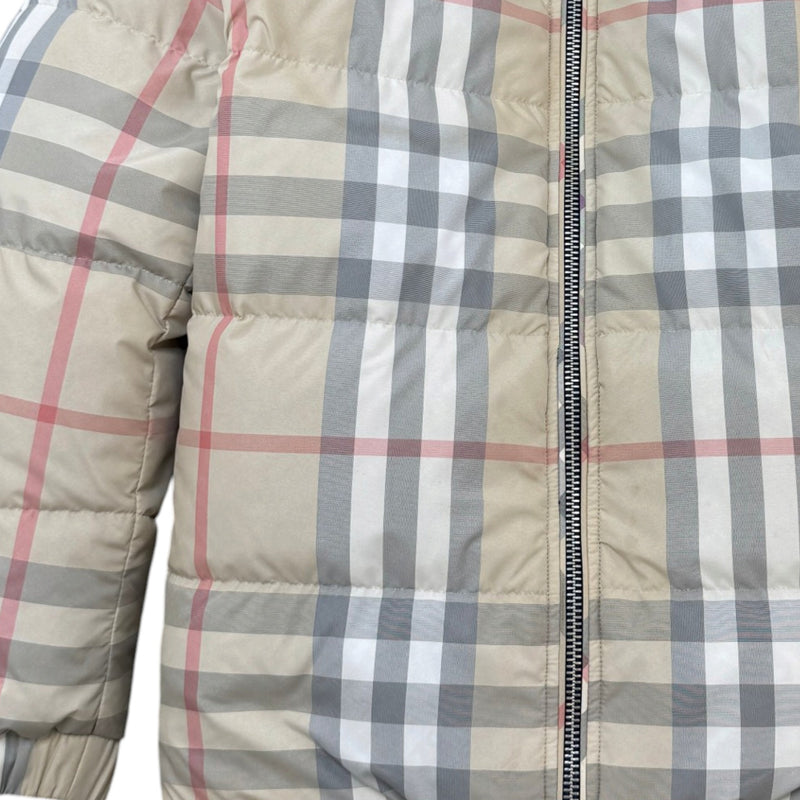 Women's Signature Check Reversible Down Jacket Beige Size M / UK 10