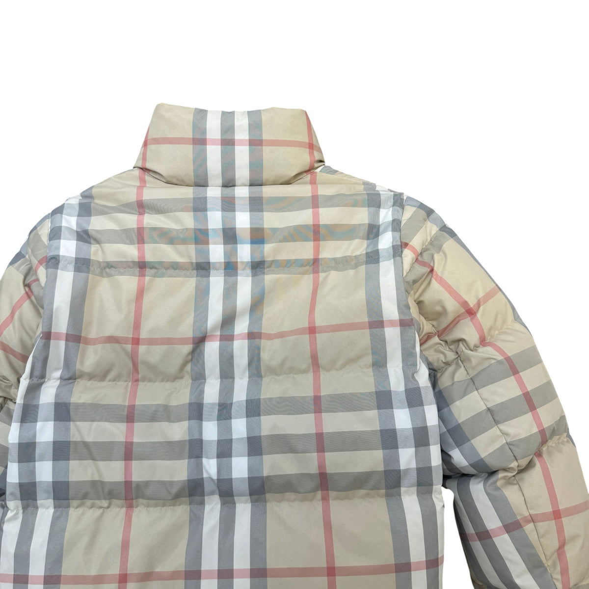 Women's Signature Check Reversible Down Jacket Beige Size M / UK 10 - Photo 6