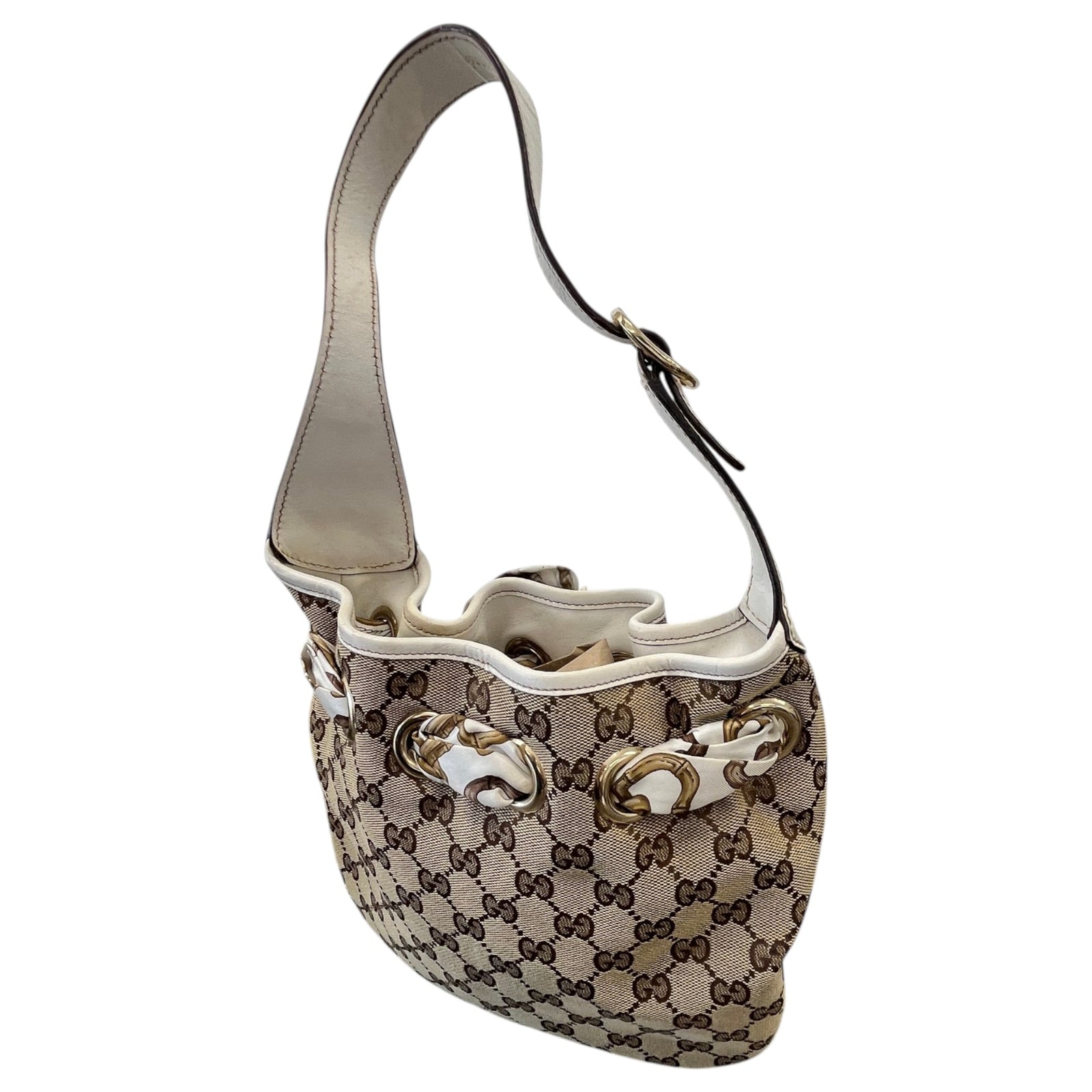 Women's GG Canvas Positano Hobo Handbag Beige - Photo 8