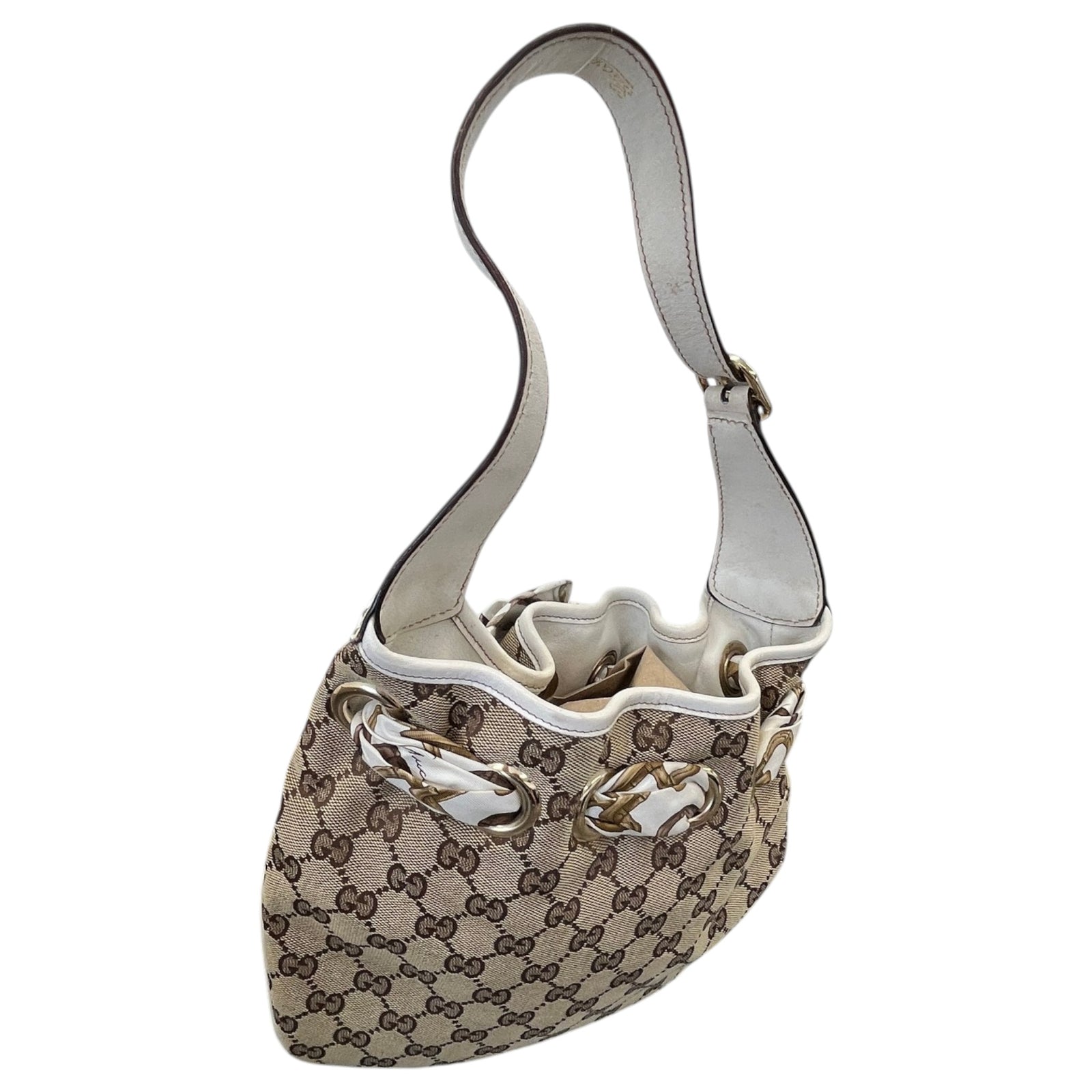 Women's GG Canvas Positano Hobo Handbag Beige - Photo 9