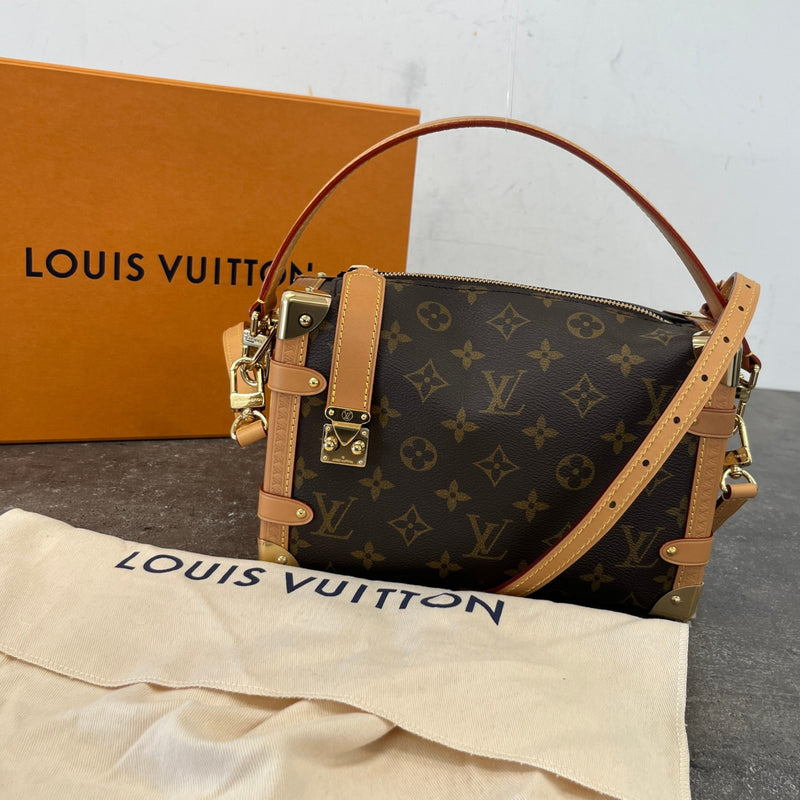Women's Monogram Side Trunk Handbag Brown