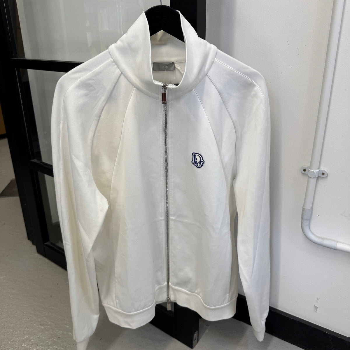 Men's Plaque Logo Track Jacket White Size XL - Photo 10