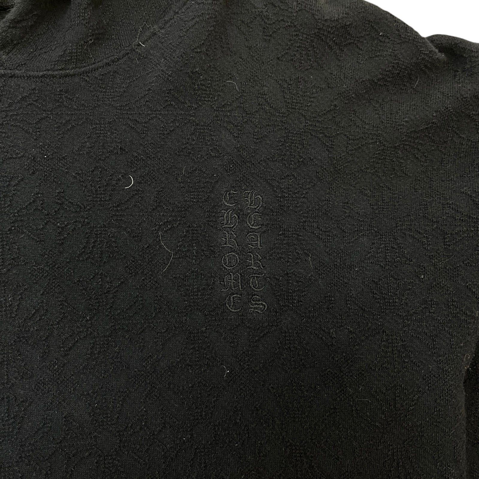 Men's Jacquard Embroidered Hoodie Black Size L - Photo 5