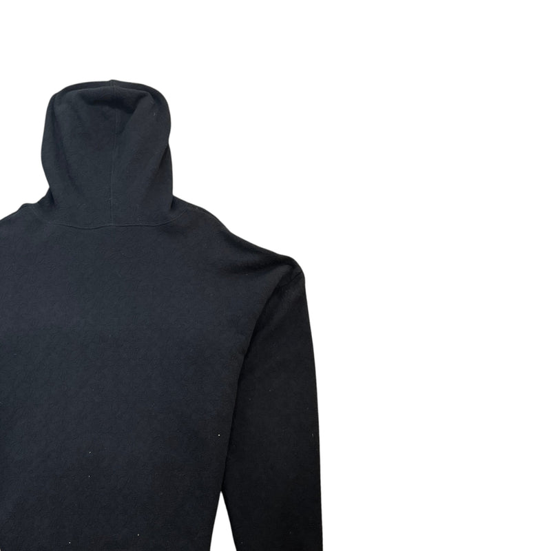 Men's Jacquard Embroidered Hoodie Black Size L