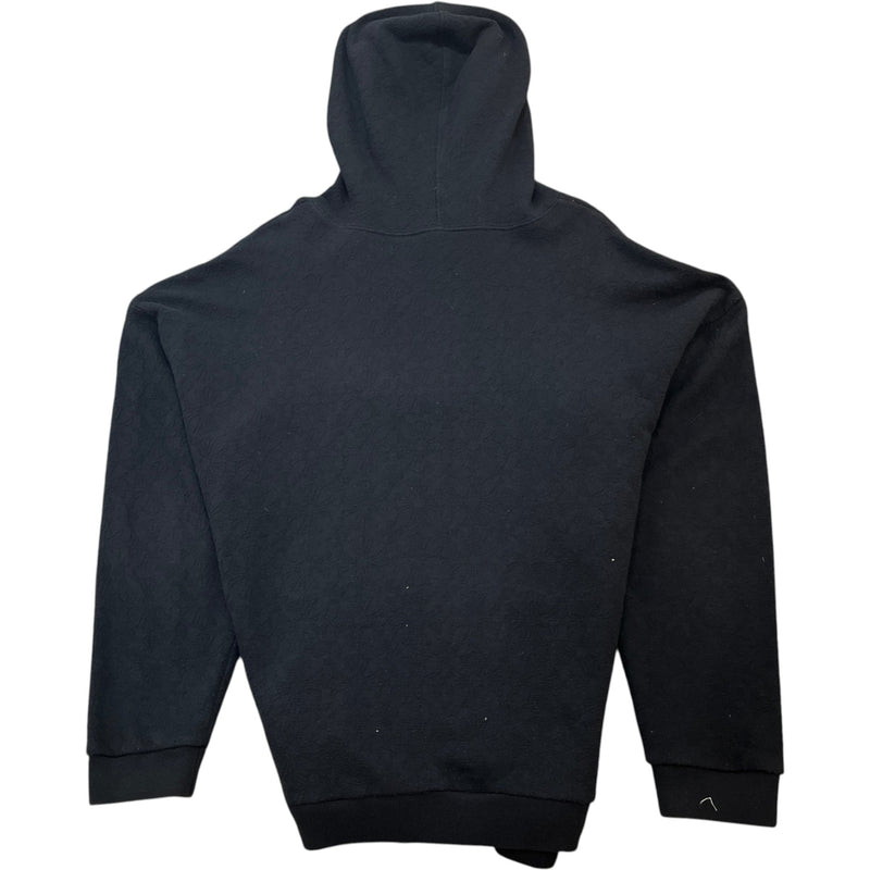 Men's Jacquard Embroidered Hoodie Black Size L